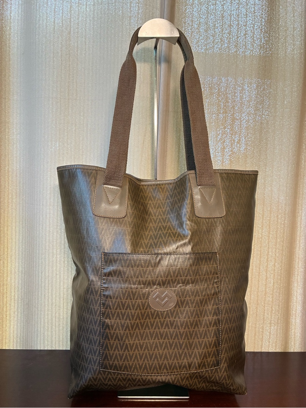Mario Valentino Brown Tote Bag with Front Pocket